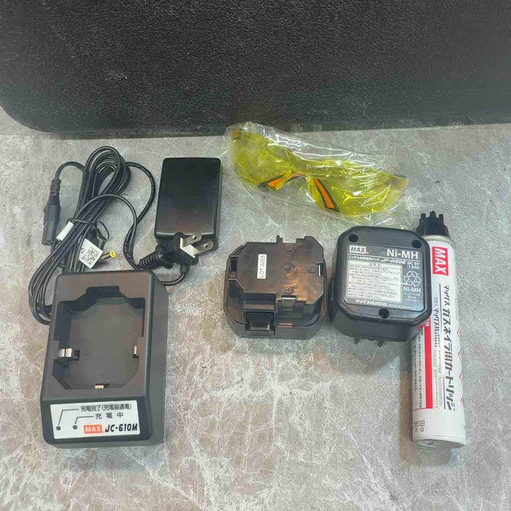 【中古品】マックス MAX ガスネイラ GS-738C2 バッテリー2個 ガス1本 ケース【八潮店】