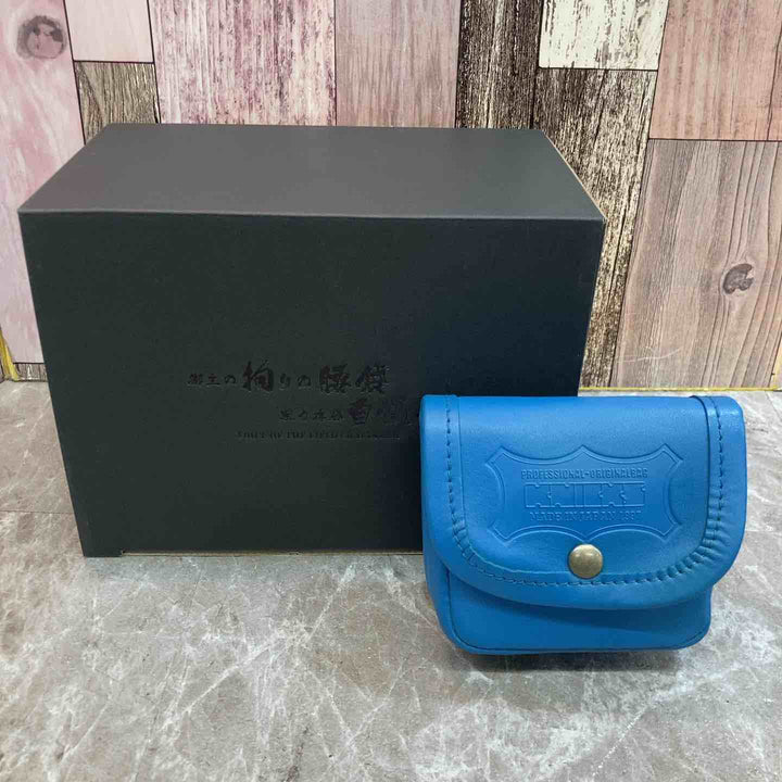 【未使用品】◇ニックス ヌメ革小物ポーチ KNS-100BOX　ブルー【八潮店】