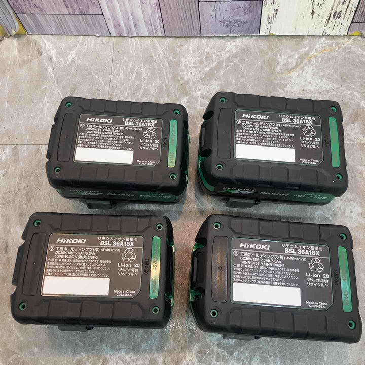 【未使用品】4個セット HiKOKI ハイコーキ マルチボルト リチウムイオンバッテリー 36V 2.5Ah BSL36A18X セットばらし品【八潮店】