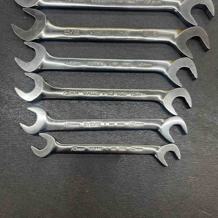 スナップオン(Snap-on)VSM5222B VSM5219A VS20B SVSM17 SVSM14 SVSM13 SVSM12 SVSM10　22,19,5/8,17,14,13,12,10 オープンエンドレンチ 8点　【越谷店】