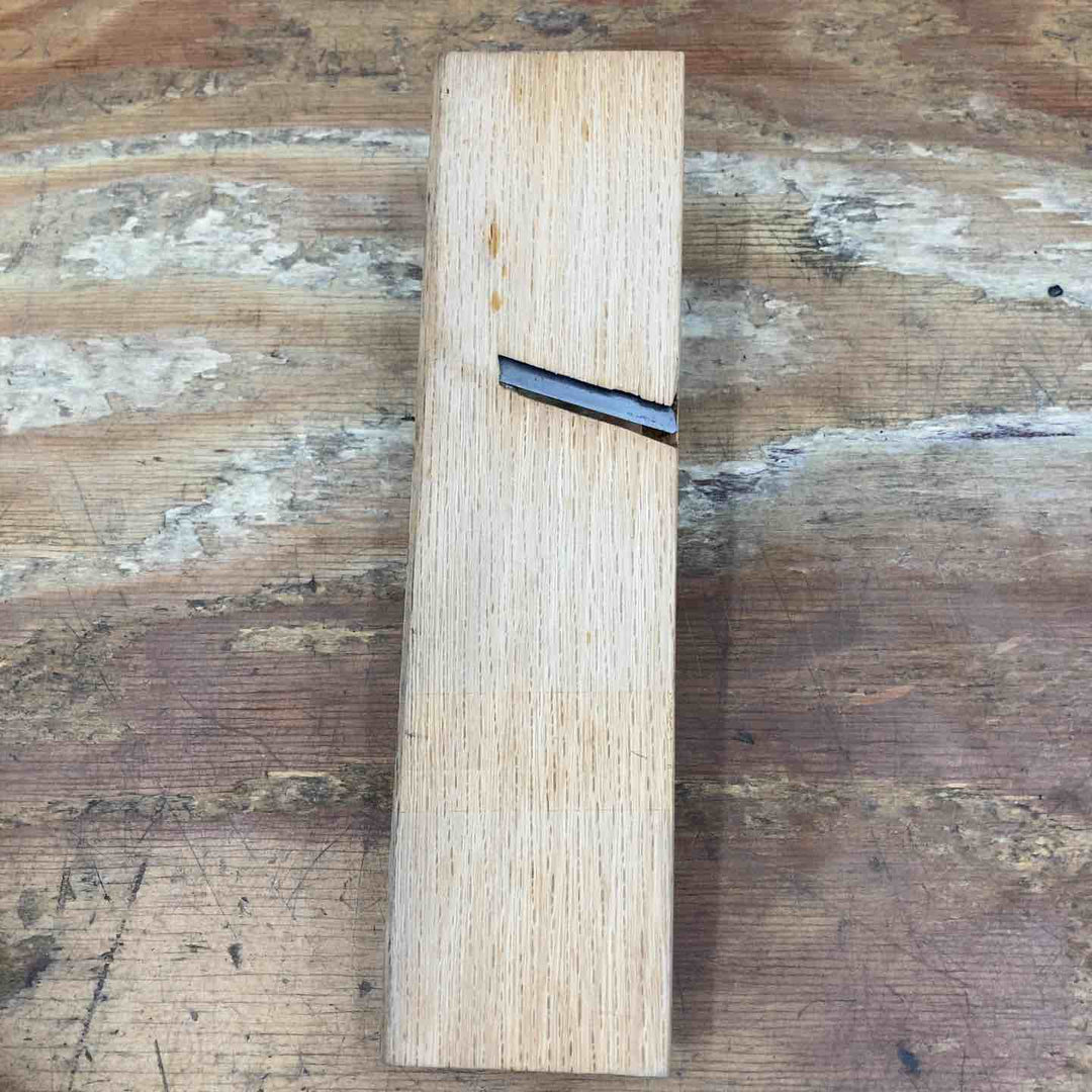【現状品 】　「廣貞」銘 鉋 刃幅約46mm 面取り 際【柏店】