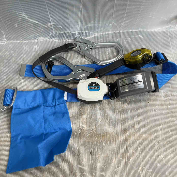 タニザワ  墜落制止用器具 胴ベルト型 ST#565Ⅱ-S-50AⅡ-W QS-2AⅡ-BL 巻取式2丁掛け【草加店】
