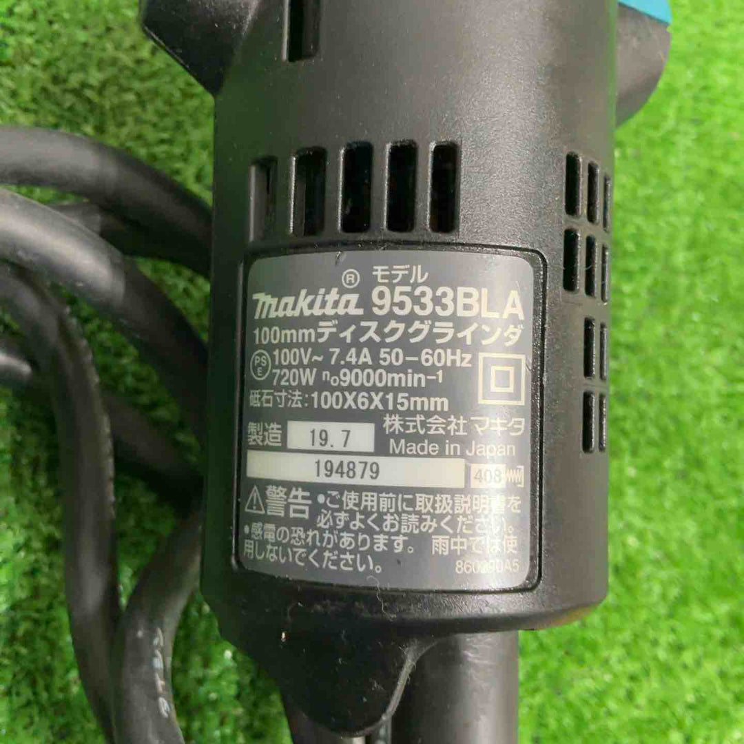 ☆マキタ(makita) ディスクグラインダ 低速高トルク ブレーキ付 100mm 9533BLA【草加店】