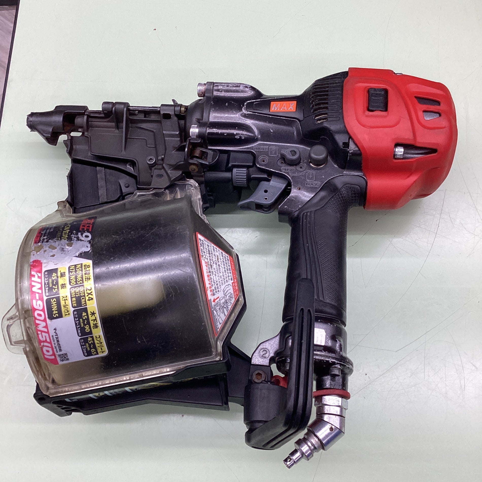 HN-90N5 【中古品】☆マックス(MAX) 高圧エア釘打ち機 HN-90N5(D)-