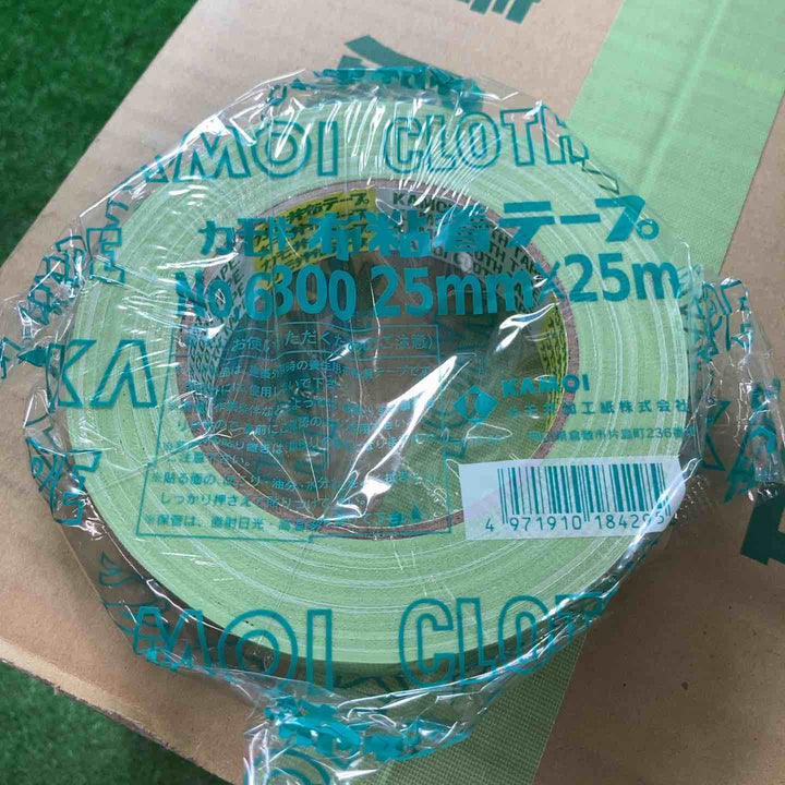 カモ井 KAMOI 養生用布粘着テープ No.6800(ミドリ) 25mm×25m 120巻(60巻入り 2箱セット)【岩槻店】