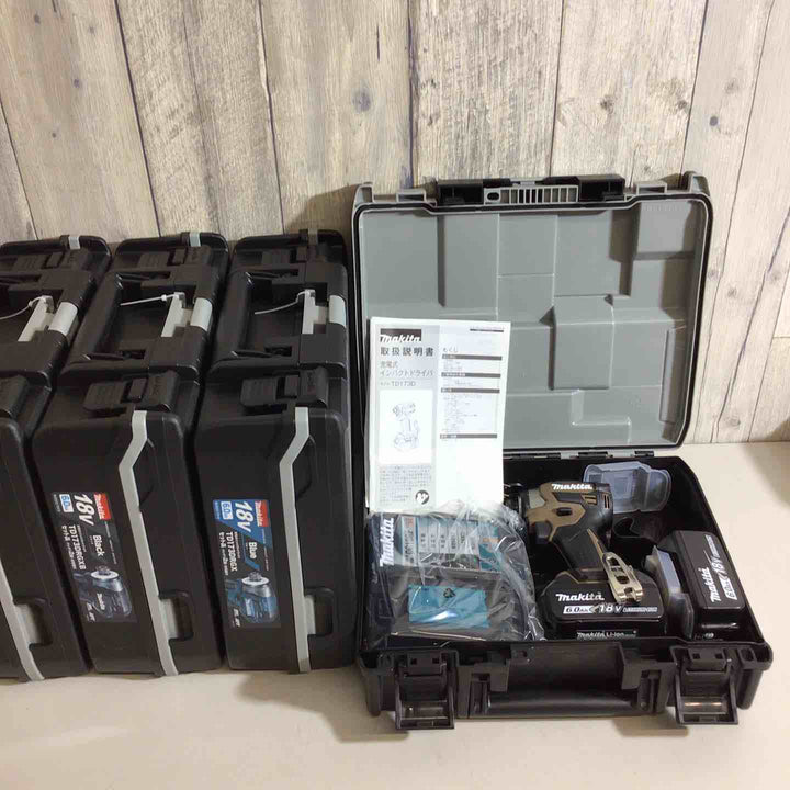 【未使用品】マキタ(makita) コードレスインパクトドライバー TD173DRGX TD173DRGXB TD173DGXAB 5台セット 青 ブルー 黒 ブラック 茶色 ブラウン 限定色【戸田店】