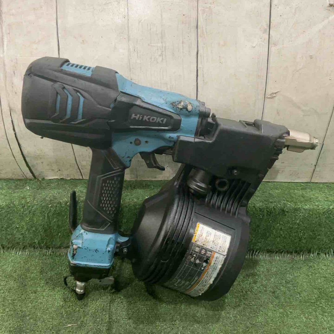 ◇HiKOKI(ハイコーキ) 旧日立工機 高圧ロール釘打機 針金90mm シート50mm パワー切替機構・エアダスタ付 台数限定生産色 セームブルー ケース付 NV90HR2(SCB) 動作確認済【川口店】