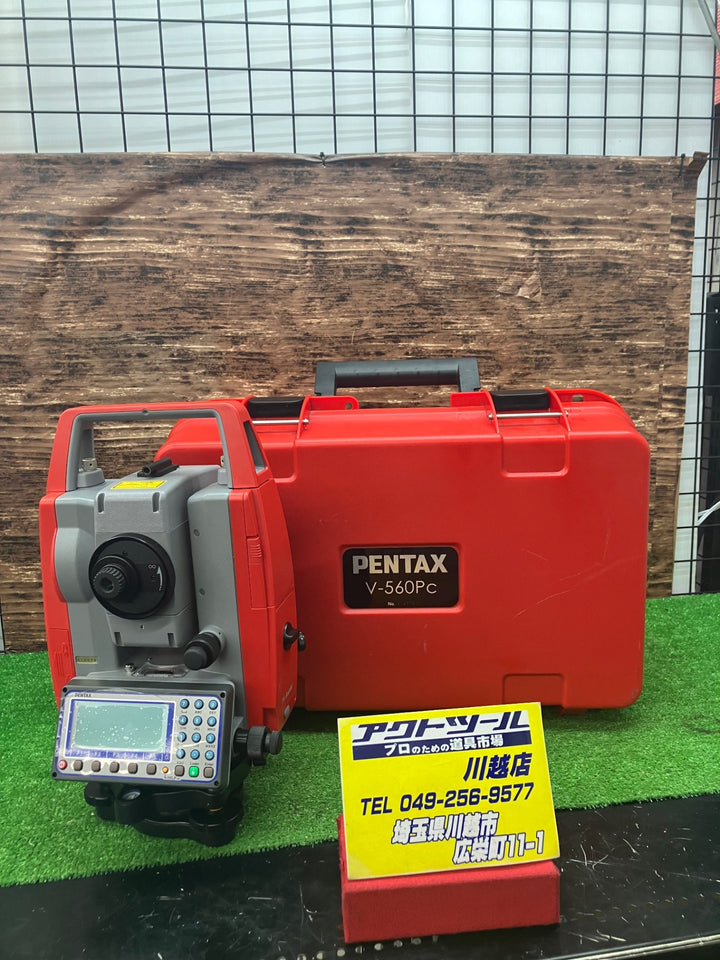 【中古美品】PENTAX（ペンタックス）トータルステーション　V-560Pc  倍率30倍 波 土木 逆打ち測定 杭打ち測定 対辺測定 倍率30倍【川越店】