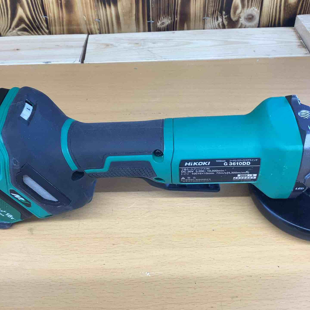 ハイコーキ(HIKOKI ※旧:日立工機) 100mmコードレスディスクグラインダ G3610DD(NN) DIY 鉄筋 アングル材 仕上げ 磨き 【越谷店】