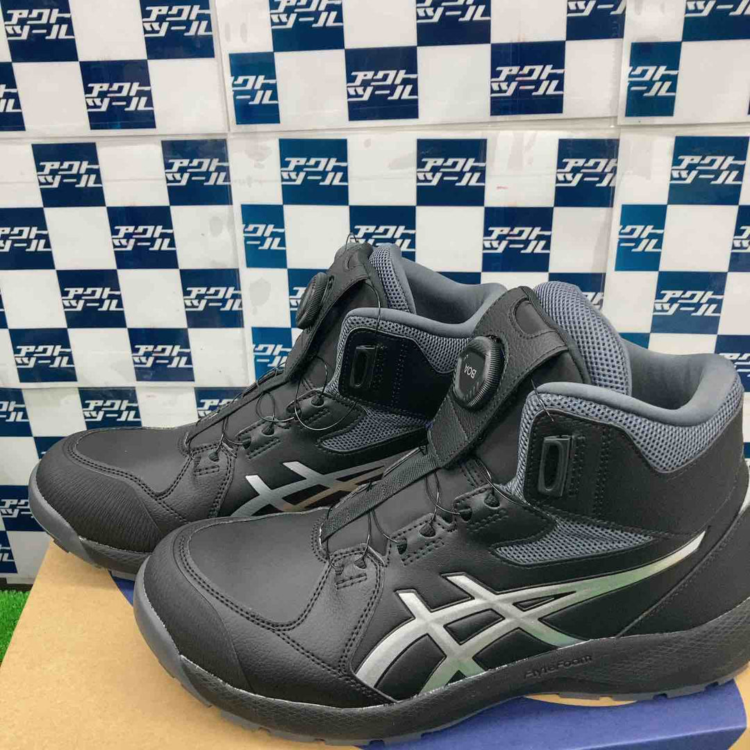 [アシックス]26年発売モデル 安全靴/作業靴 ウィンジョブ CP314 BOA JSAA A種先芯 人工皮革 ハイカット ブラック/ピュアシルバー 28.0 cm 3E【草加店】