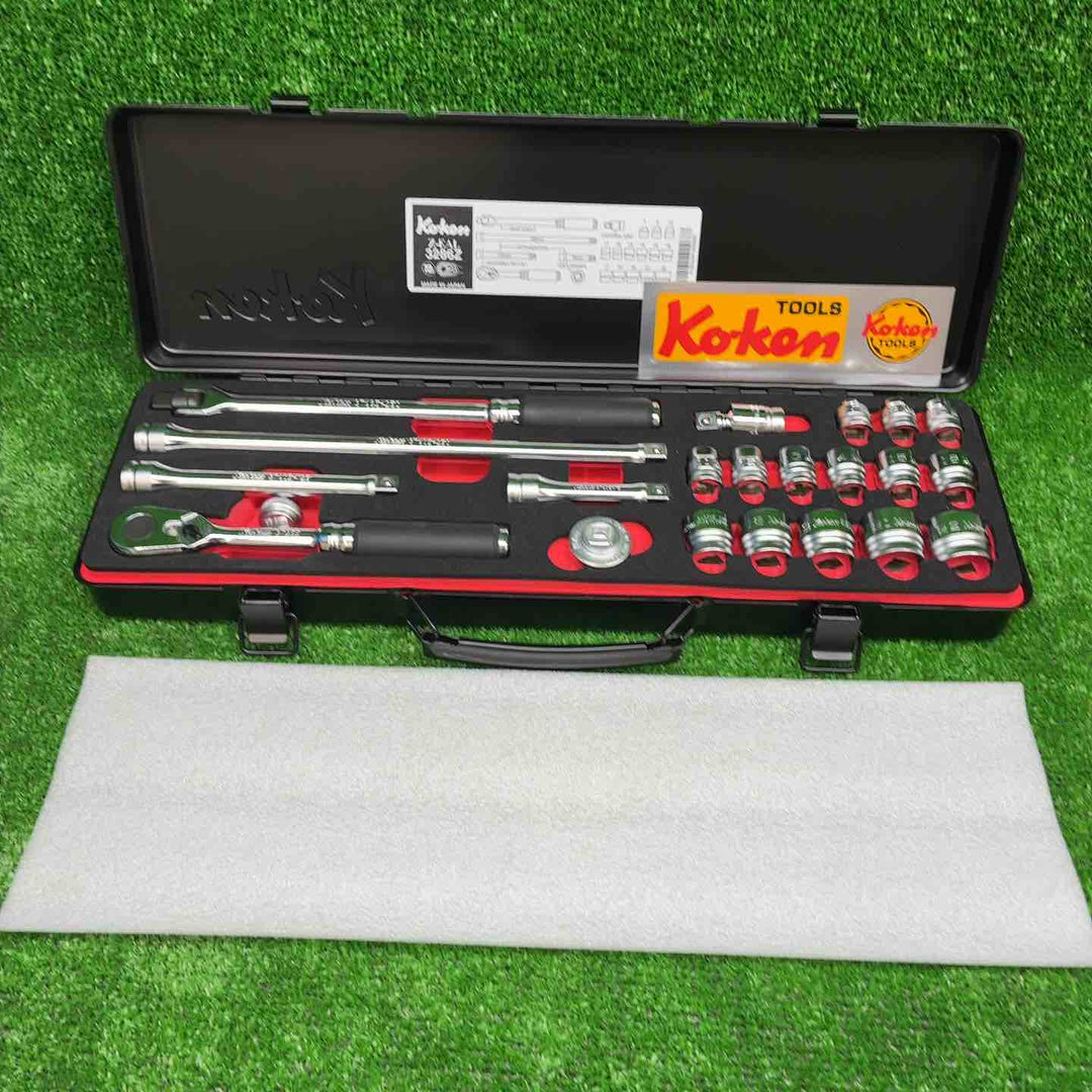 【美品】Ko-ken 3286Z Z-EAL 3/8" (9.5mm)差込 ソケットレンチセット 21ヶ組 3286Z【藤沢店】