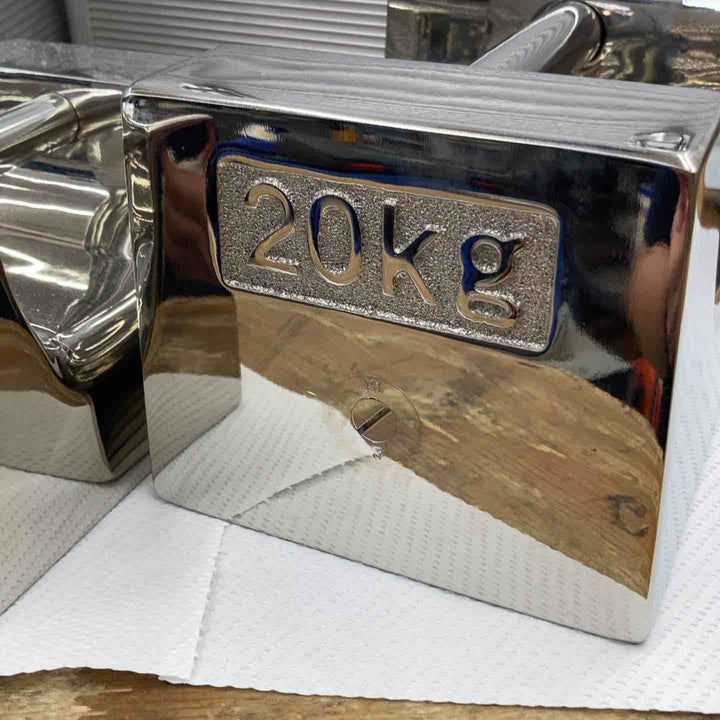 【中古品】メーカー不明 ステンレス分銅 枕型 5kg/10kg/20kg 3個セット ケースあり 2個口発送【柏店】