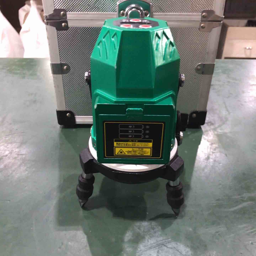 【現状品】◇テクノ販売 グリーンレーザー墨出し器 LTK-G350P 縦・横120°水平ライン・地墨・鉛直十字 保証なし【川口店】