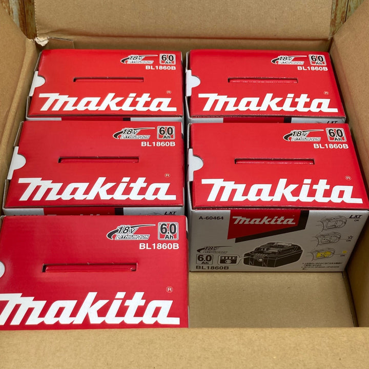 マキタ(makita) リチウムイオンバッテリー 18V/6.0Ah BL1860B　5個セット　【川崎店】