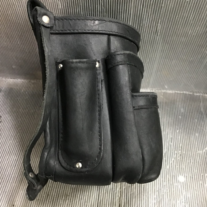 ニックス(KNICKS) 総グローブ皮仕上腰袋フチ/総グローブ革テープ巻(ブラック) KB-301DDSP【中古品】