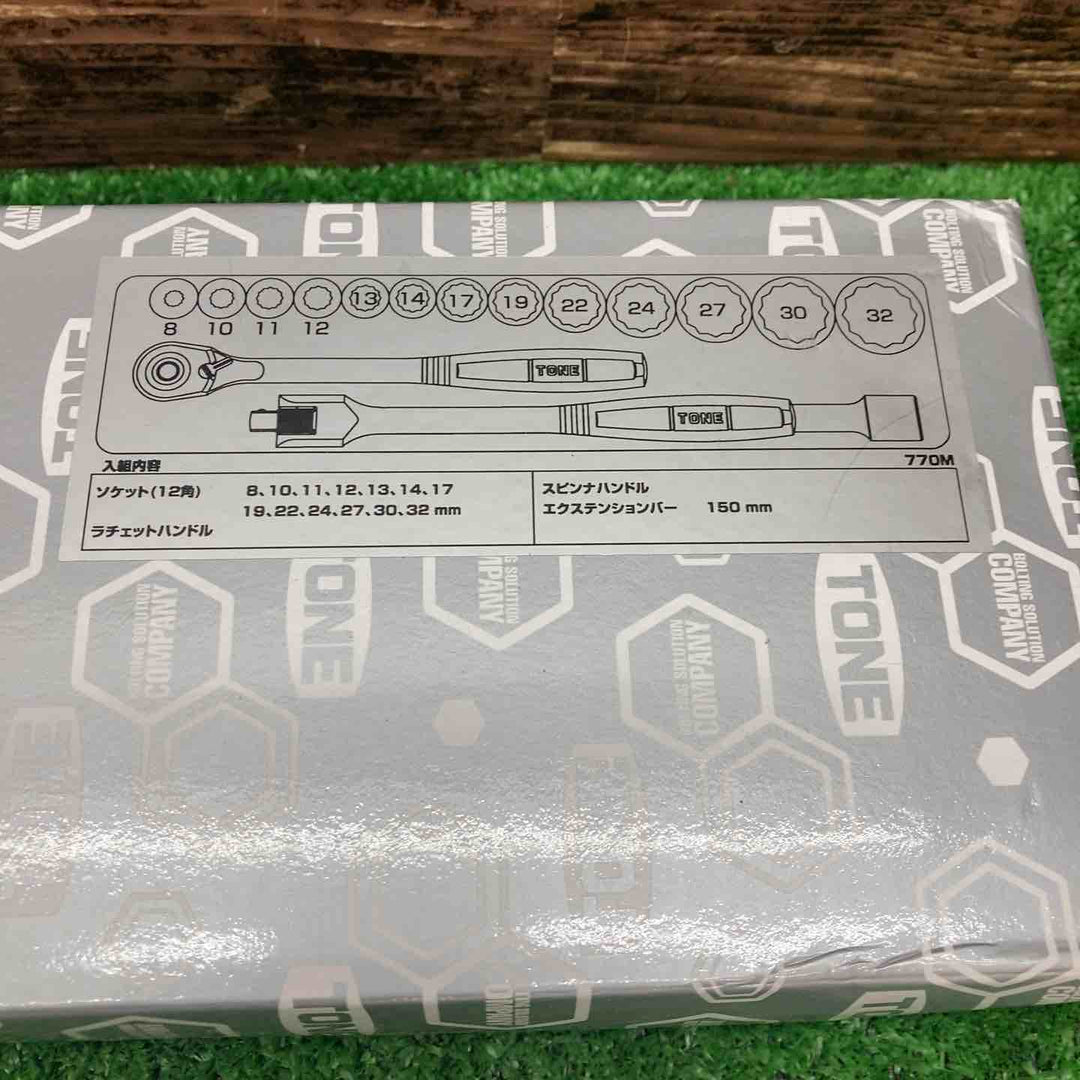◇トネ(TONE) ソケットレンチセット 差込角12.7mm(1/2") 770M 内容16点 シルバー【川越店】