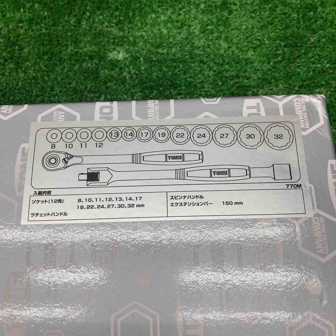 ◇トネ(TONE) ソケットレンチセット 差込角12.7mm(1/2") 770M 内容16点 シルバー【川越店】