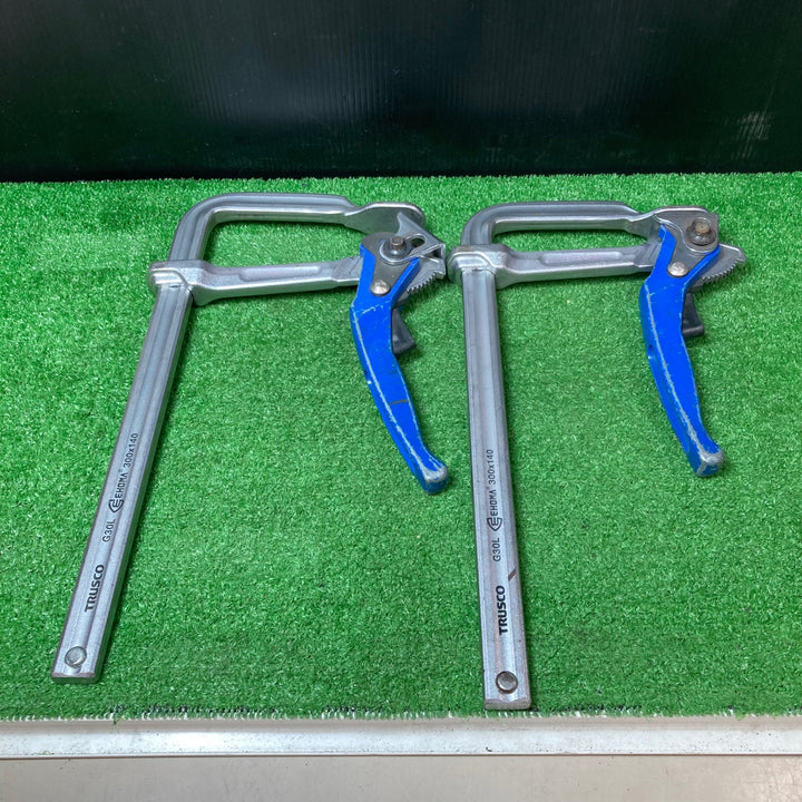 【中古品】TRUSCO(トラスコ) エホマクランプ ラチェット 最大口開300mmX深さ140mm G-30L 2個セット【岩槻店】