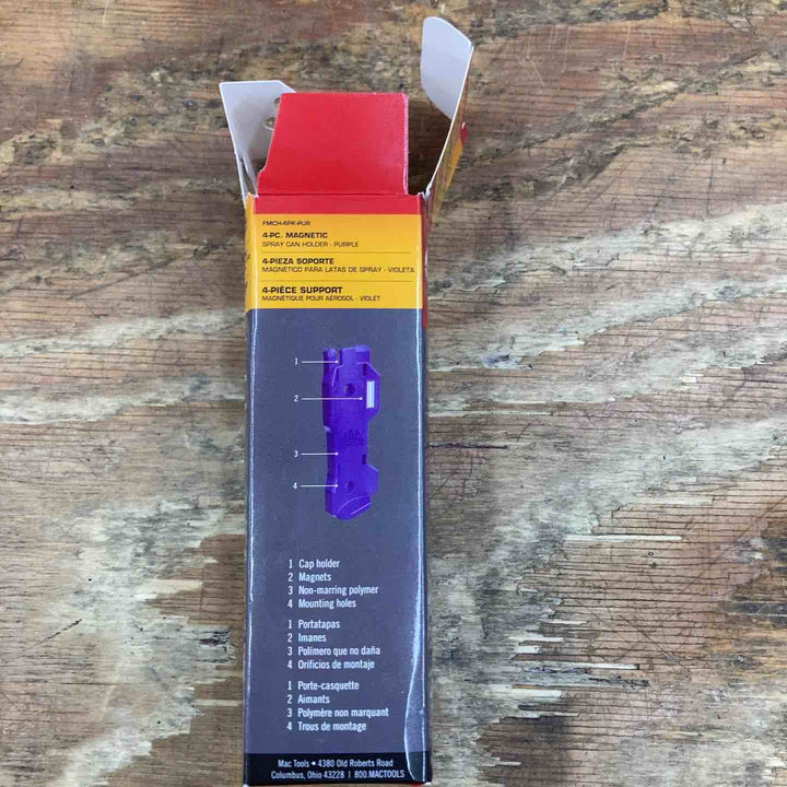 ▼MACTOOLS 4PCスプレー缶ホルダー 紫 FMCH-4PK-PUR【柏店】