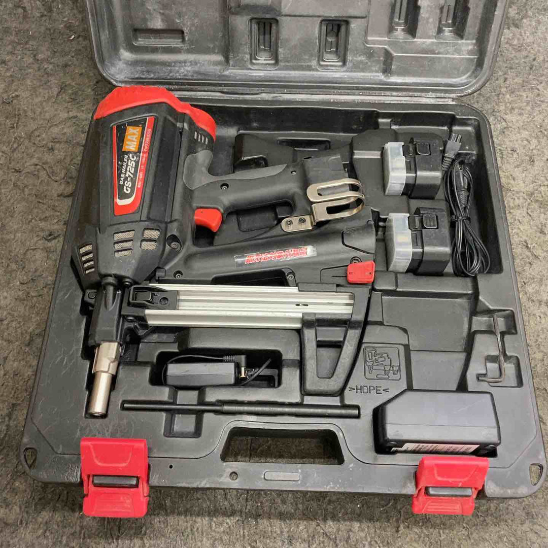 ◇マックス(MAX) コードレスガスネイラ GS-725C ケース(6V1.5Ahバッテリー*2、充電器)【鴻巣店】