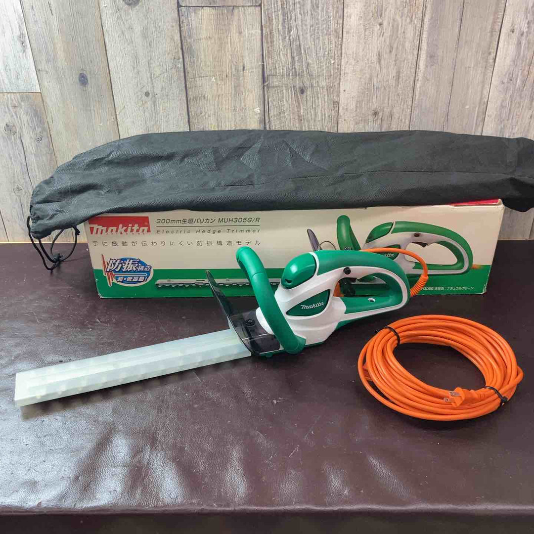 【中古品】◇マキタ 生垣バリカン AC100V 刈込幅300mm 特殊コーティング刃 グリーン MUH305G【東大和店】