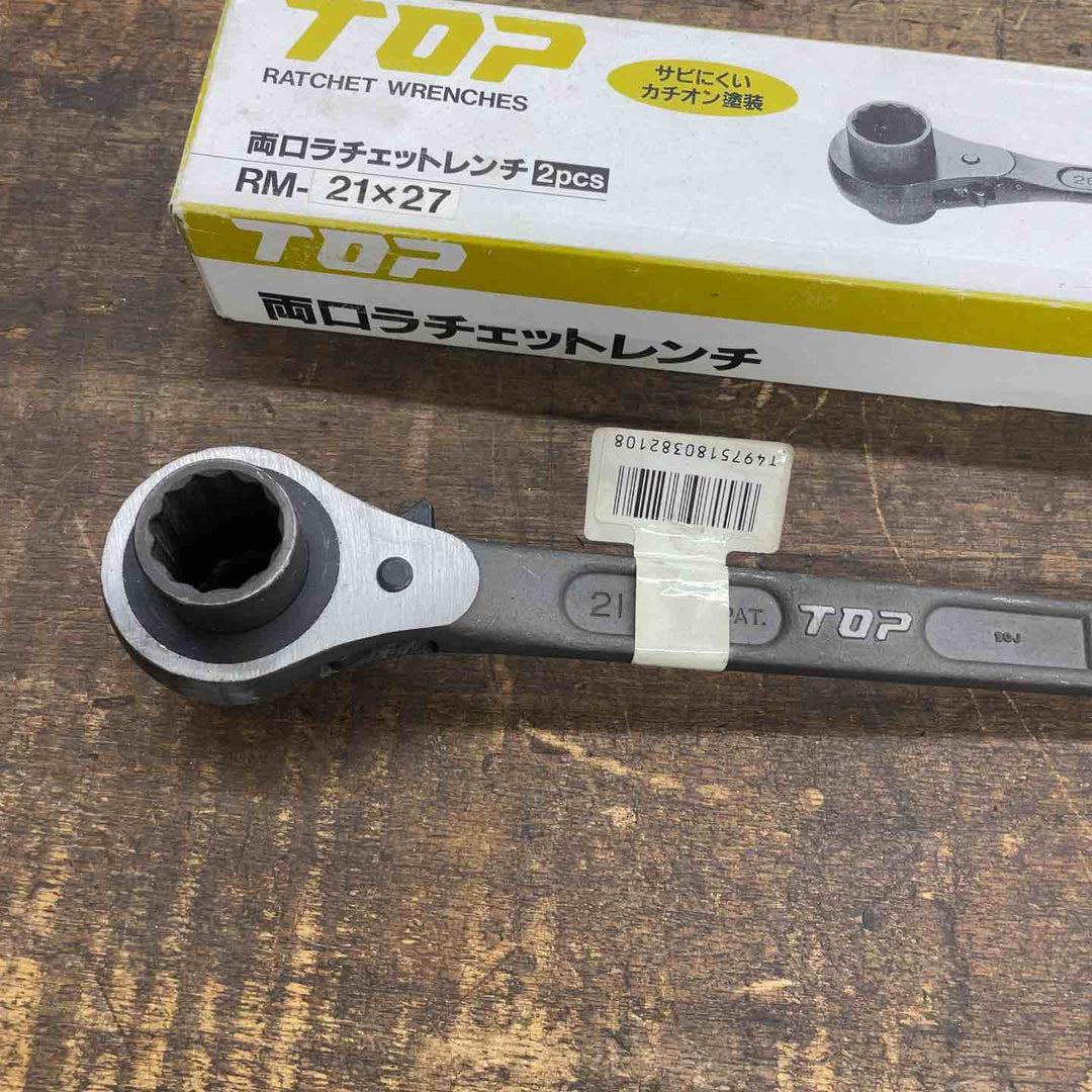 トップ(TOP) 両口ラチェットレンチ シノ付 RM-21×27【八潮店】