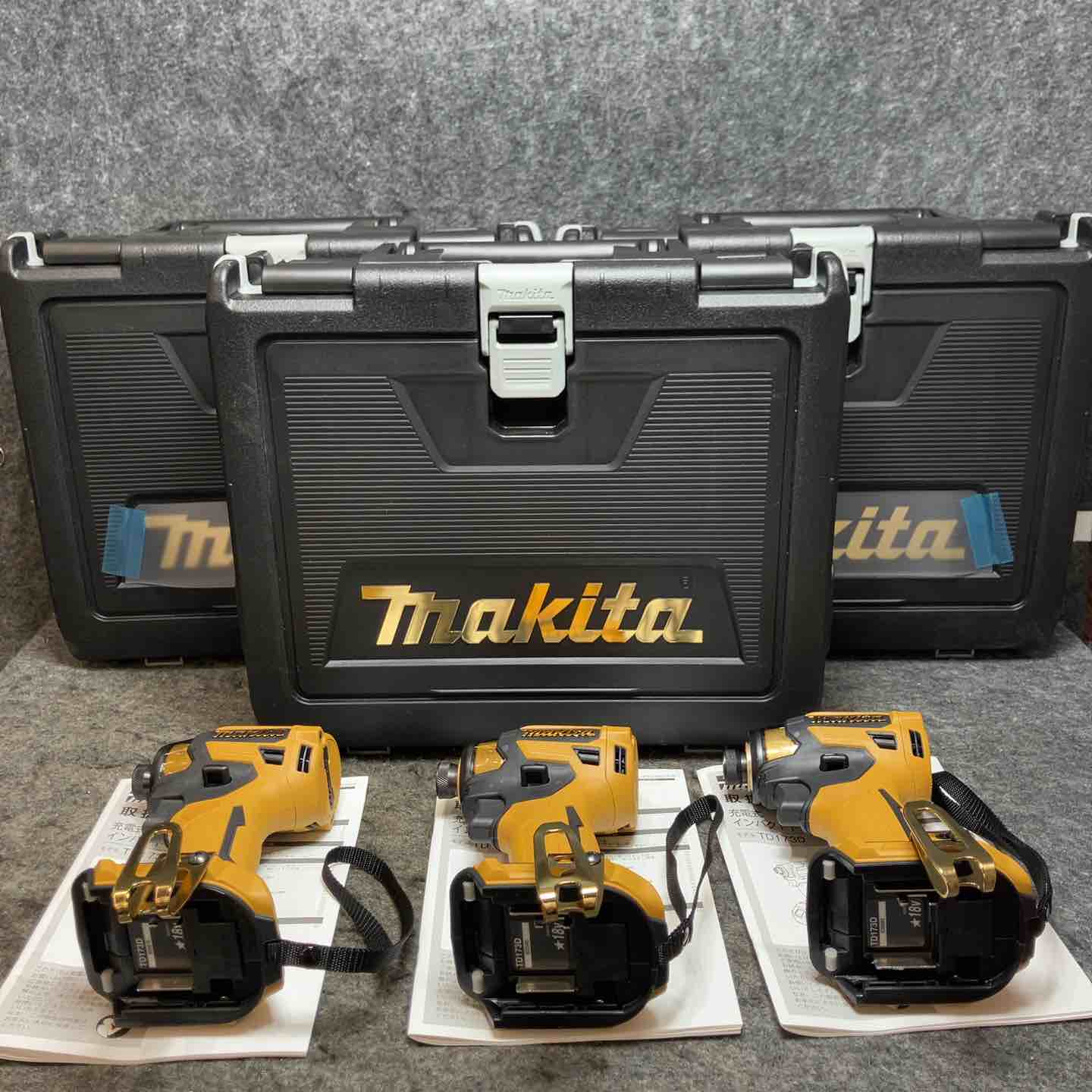 マキタ(makita) コードレスインパクトドライバー TD173DZPY LTX20周年限定色 プレミアムイエロー 本体+ケース 3台まとめ【桶川店】 マキタ(makita) コードレスインパクトドライバー TD173DZPY LTX20周年