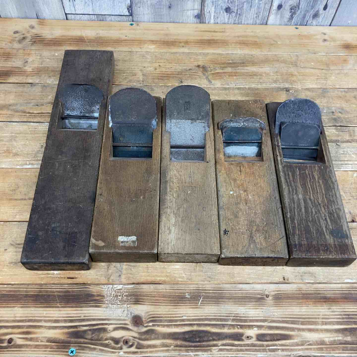 中古品】 不動剣・梅甚・日の丸・謙之助・輝光 鉋5個セット 鉋