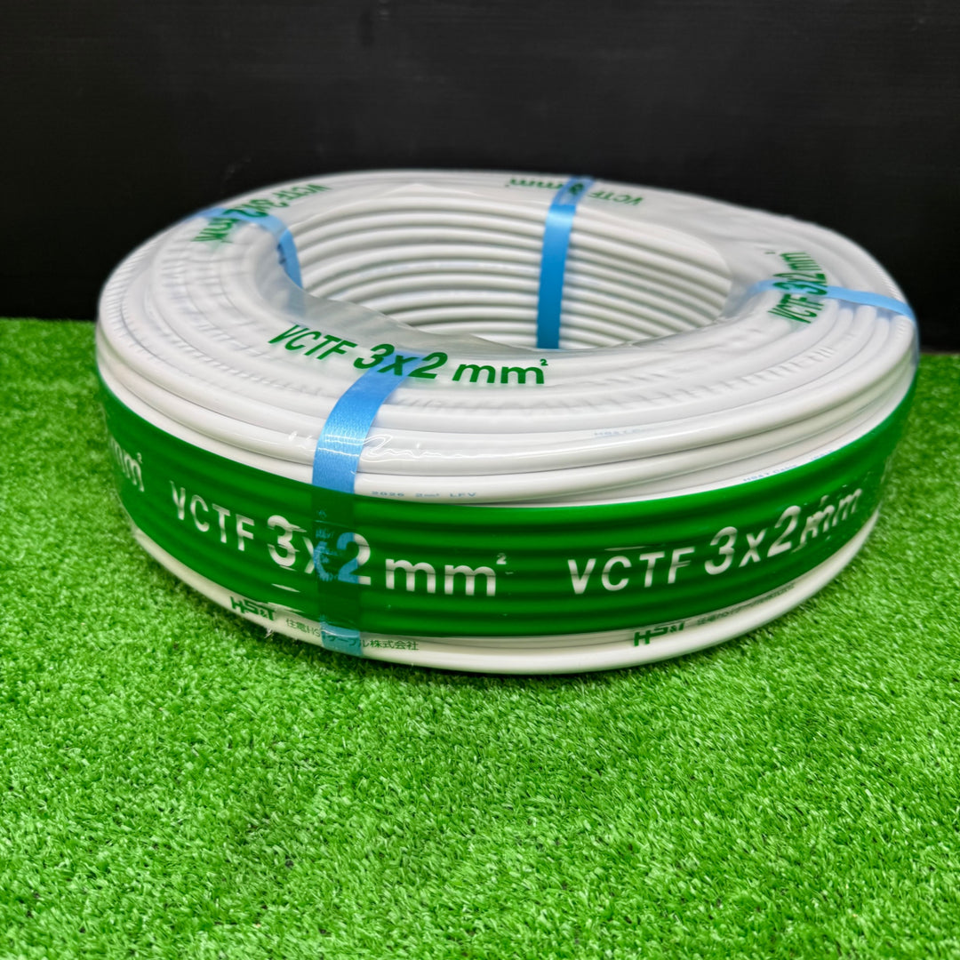 【未使用品】住電日立ケーブル ビニル絶縁キャブタイヤケーブル VCTF 2.0sq×3心 300V VCTF 2.0㎟ 3芯100m巻 1巻【電材館越谷店】