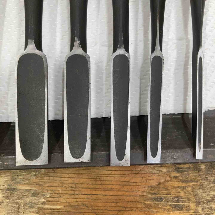 【中古品】　「月市弘」銘 鑿 10本組 のみ 木工 大工道具 Japanise Chisel【柏店】