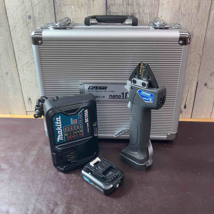 【中古美品】 泉精器(IZUMI) コードレス圧着機 nano18 バッテリー・充電器・ケース付【東大和店】