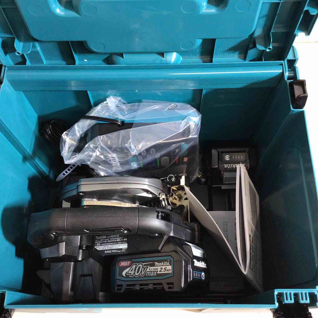 【未使用品】★純正バッテリー2個&充電器付き フルセット★マキタ(makita) コードレス丸のこ HS001GRDXB ブラック 黒【戸田店】