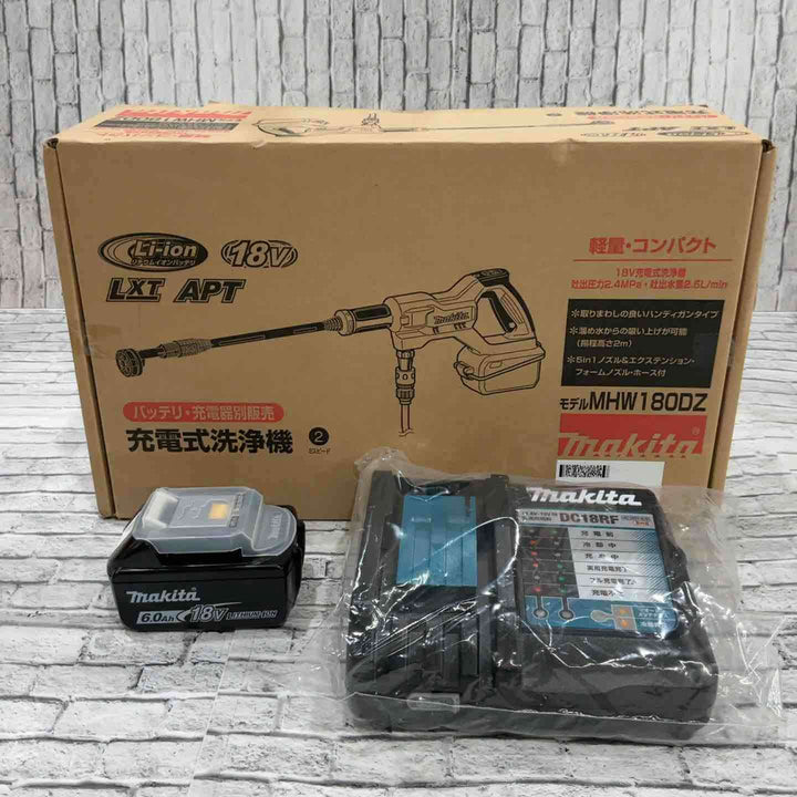【未使用品】★マキタ(makita) コードレス高圧洗浄機 MHW180DZ　18V6.0Ah(未使用)+充電器(未使用)セット【川口店】