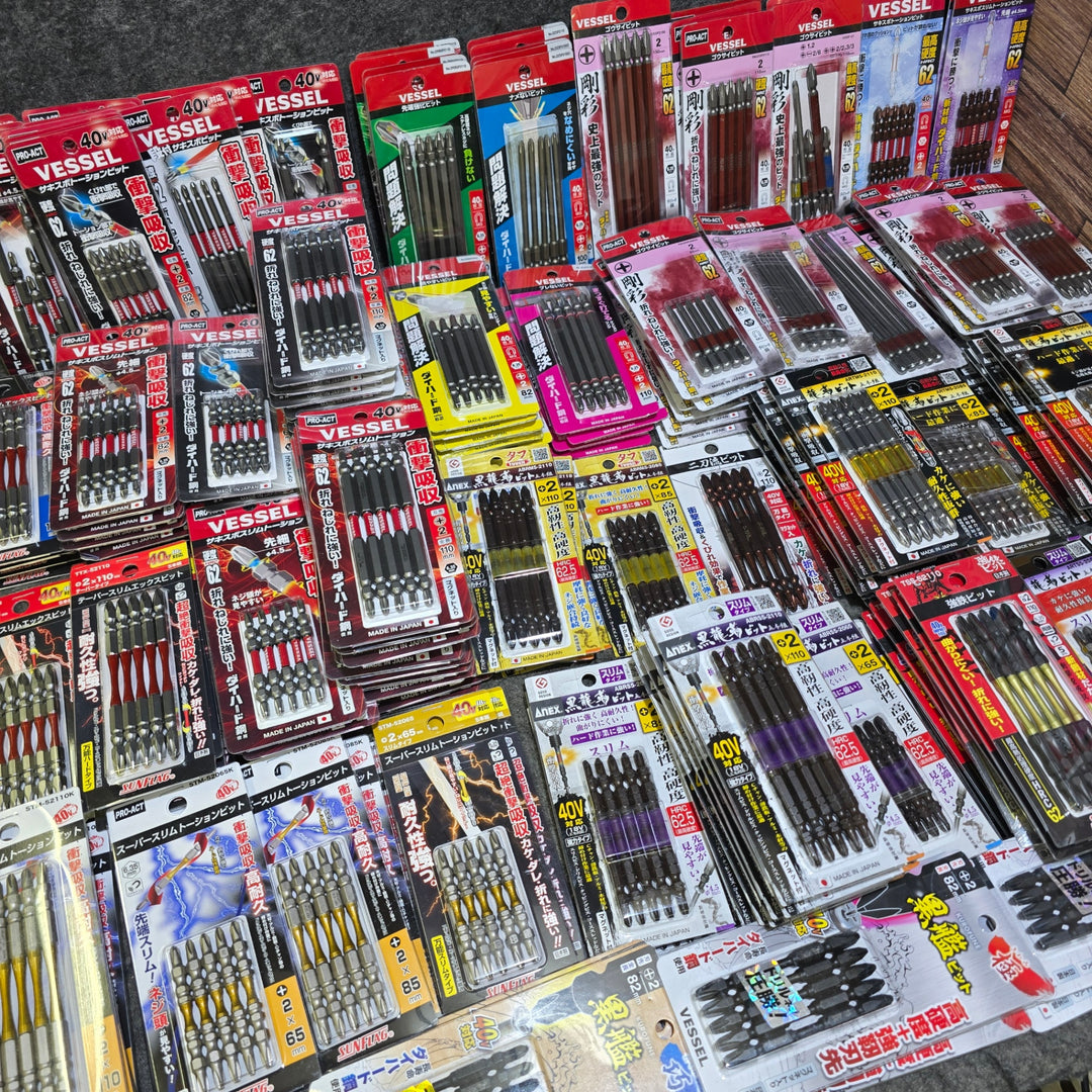 【未使用・大特価まとめ売り！】ビット5本入り 200パックまとめ売り 六角軸6.35mm インパクトドライバー用 メーカー・サイズ混合 約1000本【桶川店】