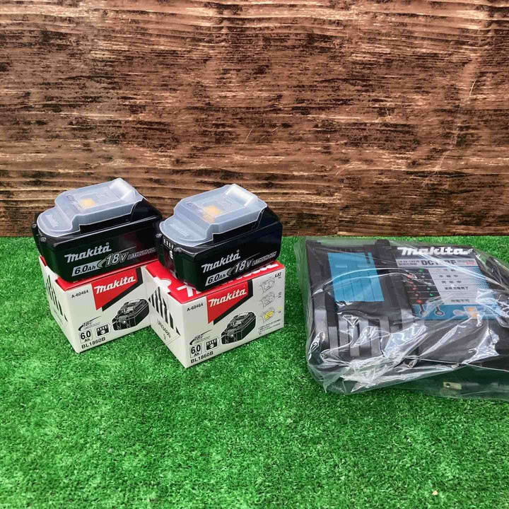 マキタ(makita) リチウムイオンバッテリー 18V/6.0Ah BL1860B×2個 急速充電器 DC18RF セット【川越店】