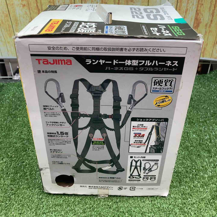 □タジマ(Tajima) ハーネスGS＋蛇腹ダブルランヤードL2セット 黒 Lサイズ A1GSLJR-WL2BK【川崎店】