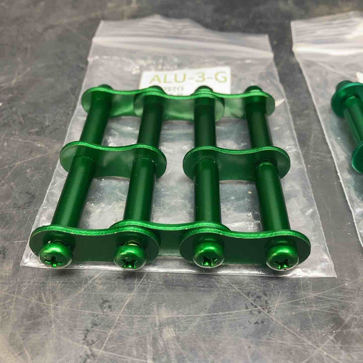 【未使用品】ニックス(KNICKS) 金具 アルミ製金具一式 アルマイト加工 ALU-3G ALU3G グリーン 緑　3個セット【川越店】