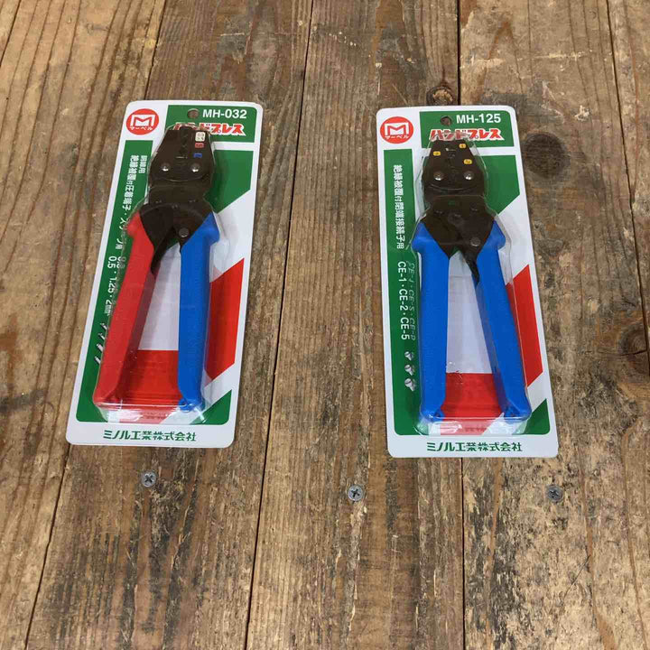 マーベル(MARVEL) 圧着工具 ハンドプレス 絶縁被覆付圧着端子・スリーブ用 MH-032 絶縁被覆付閉端接続子用  MH-125【所沢店】