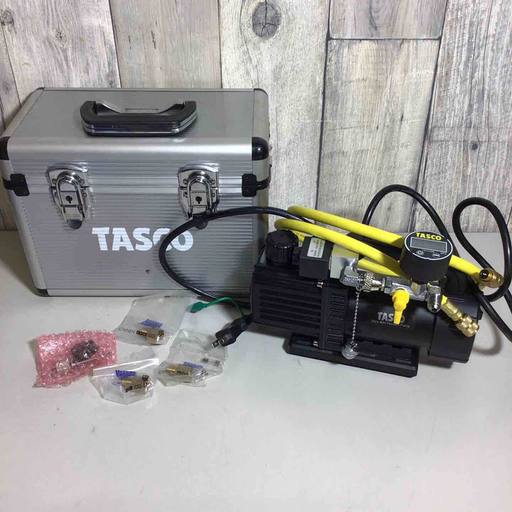 【美品】 イチネン TASCO オイル逆流防止弁付ウルトラミニツーステージ 真空ポンプ TA150SW【戸田店】