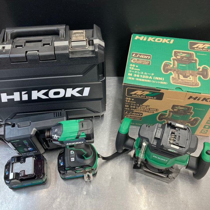 【未使用品(店頭展示品)】 ハイコーキ(HiKOKI日立)まとめ 36Vコードレス インパクトドライバ  WH36DD(2XHLSZ) ルーター M3612DA(NN) 【東大和店】