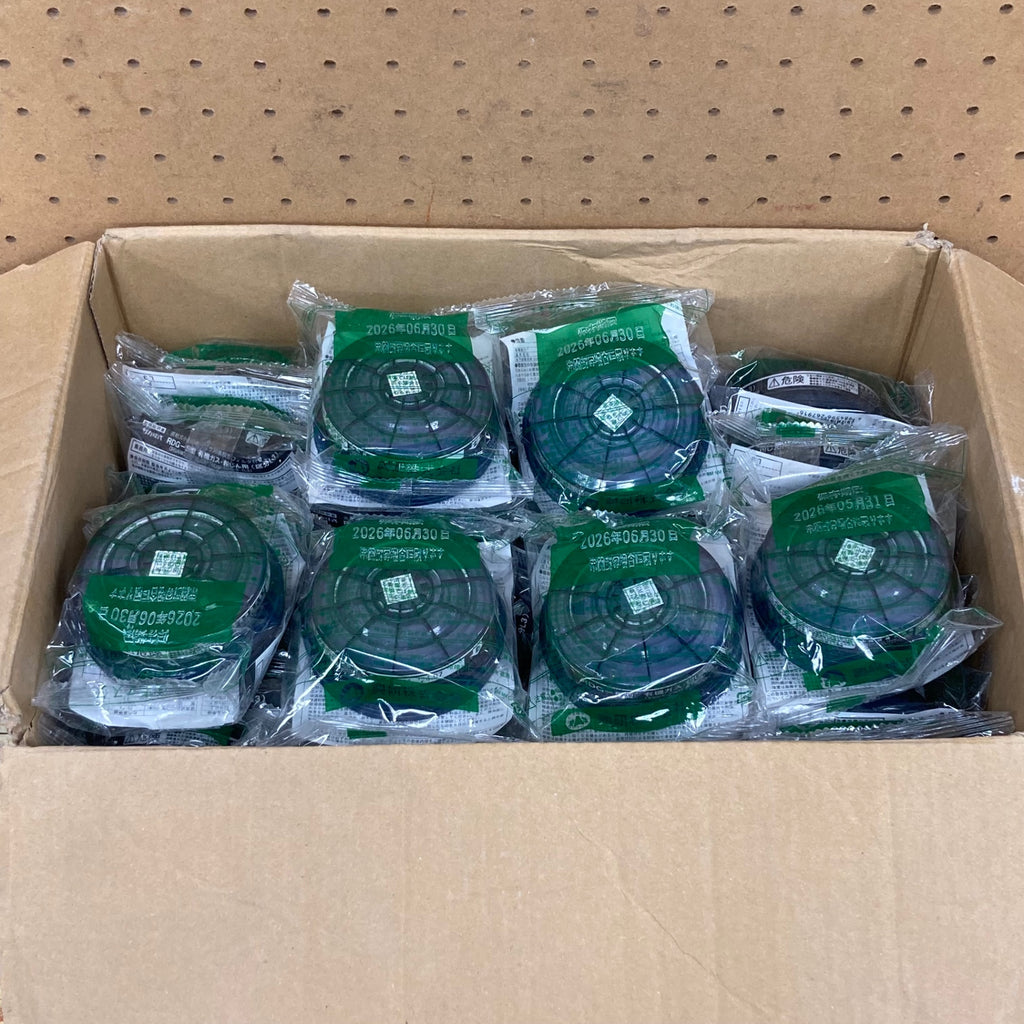 ▽30個 KOKEN 興研 サカヰ式 直結式小型防毒マスク用吸収缶 フィルタ付