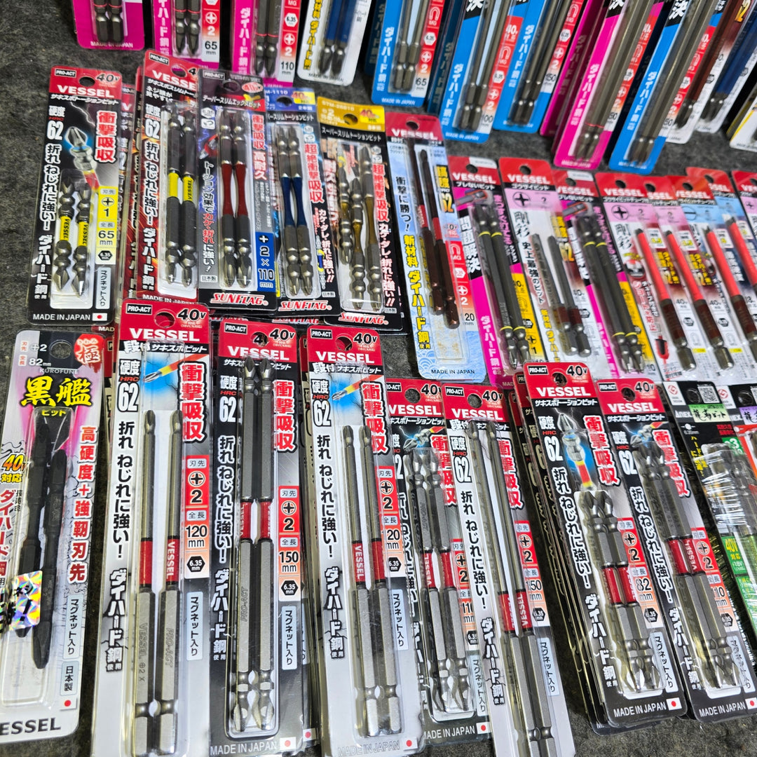 【まとめ売り！未使用品】インパクト用 ビット 1～2本入り 145パック Anex、VESSEL、SUNFLAG メーカー・サイズ混在 六角軸【桶川店】