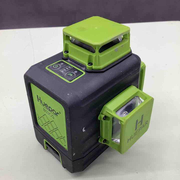 Huepar 3x360° レーザー墨出し器 グリーン 緑色 レーザー クロスライン 大矩 フルライン照射モデル 自動補正 2電源方式 Type-C充電可能 受光器対応 B03CG【越谷店】