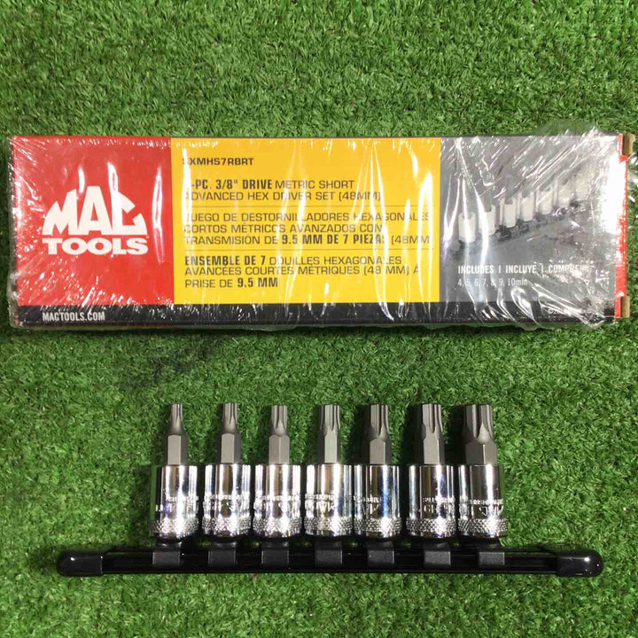 MAC TOOLS(マックツールズ) 3/8"メトリックショートアドバンスドヘックスソケット7点セット SXMHS7RBRT 【川口店】