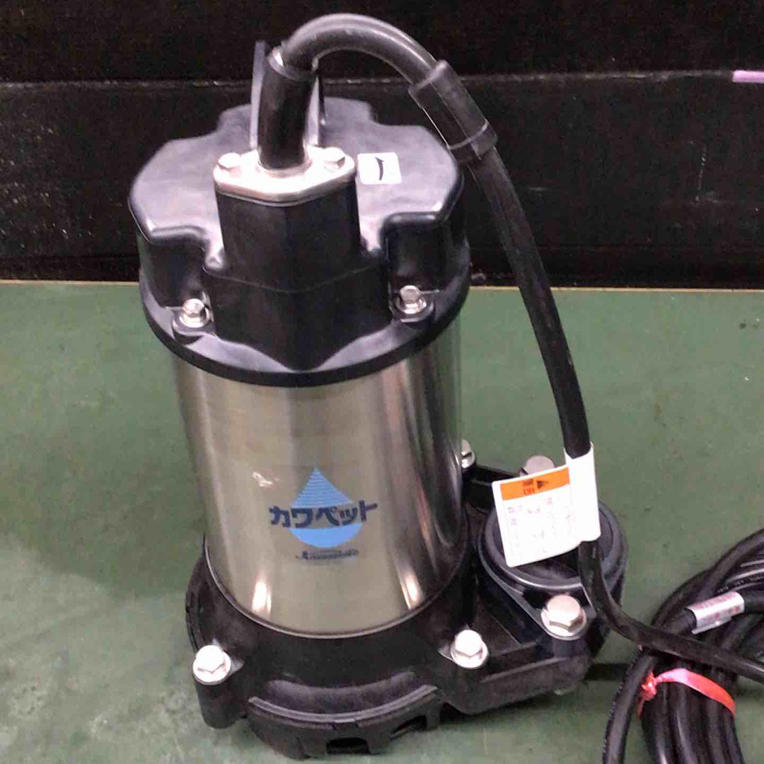 ▼川本製作所 100V50Hz排水用樹脂水中ポンプ (汚水用) 非自動型 WUP4-505-0.4S【戸田店】