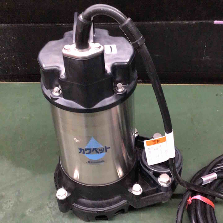 ▼川本製作所 100V50Hz排水用樹脂水中ポンプ (汚水用) 非自動型 WUP4-505-0.4S【戸田店】