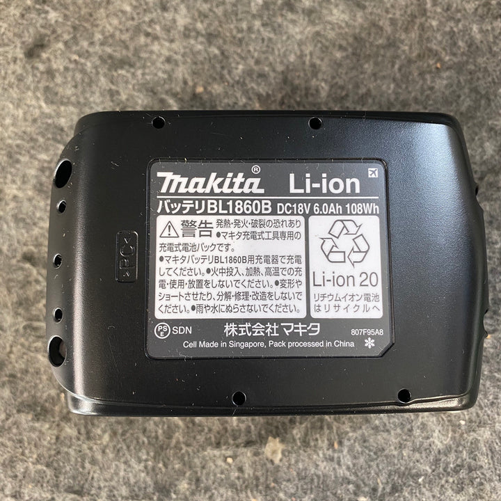 ★マキタ(makita) リチウムイオンバッテリー 18V/6.0Ah BL1860B 【桶川店】