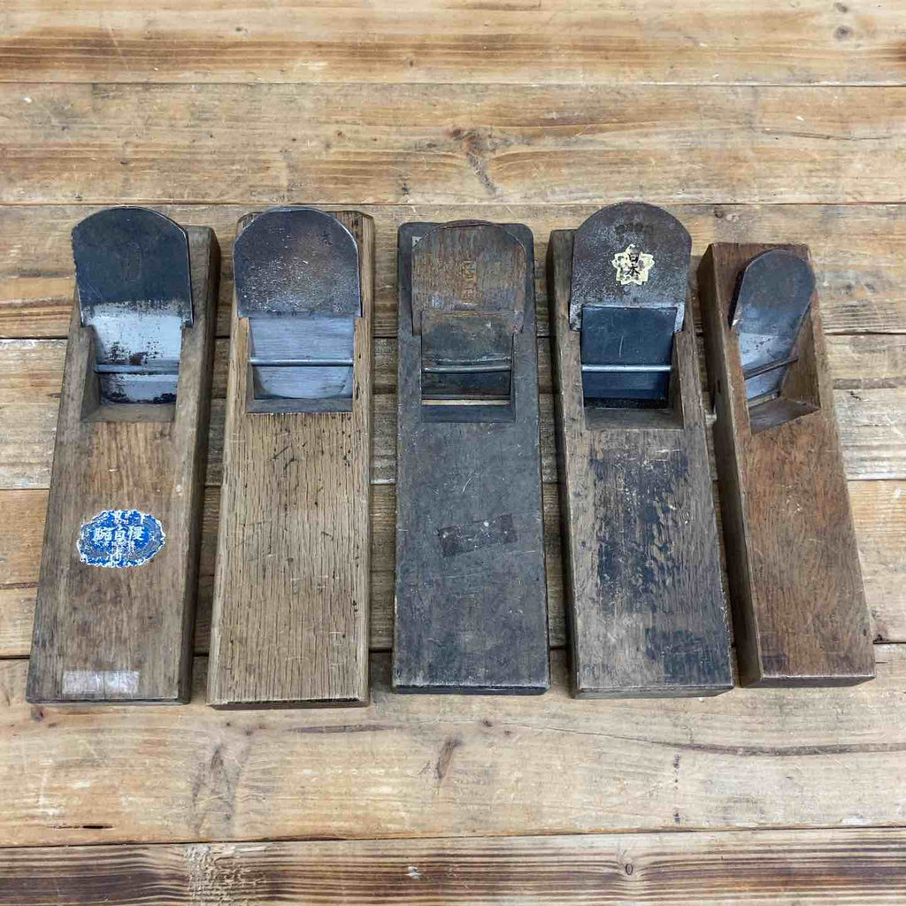 中古品】 腕自慢・日本・江戸乙女・弘光・ふじ近 鉋5点セット 鉋