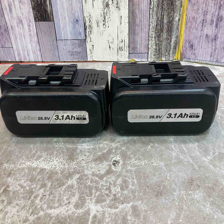 【中古品】パナソニック 純正 リチウムイオン電池パック 28.8V 3.1Ah EZ9L81 2個 + 急速充電器 EZ0L81 1個 計3点セット【八潮店】