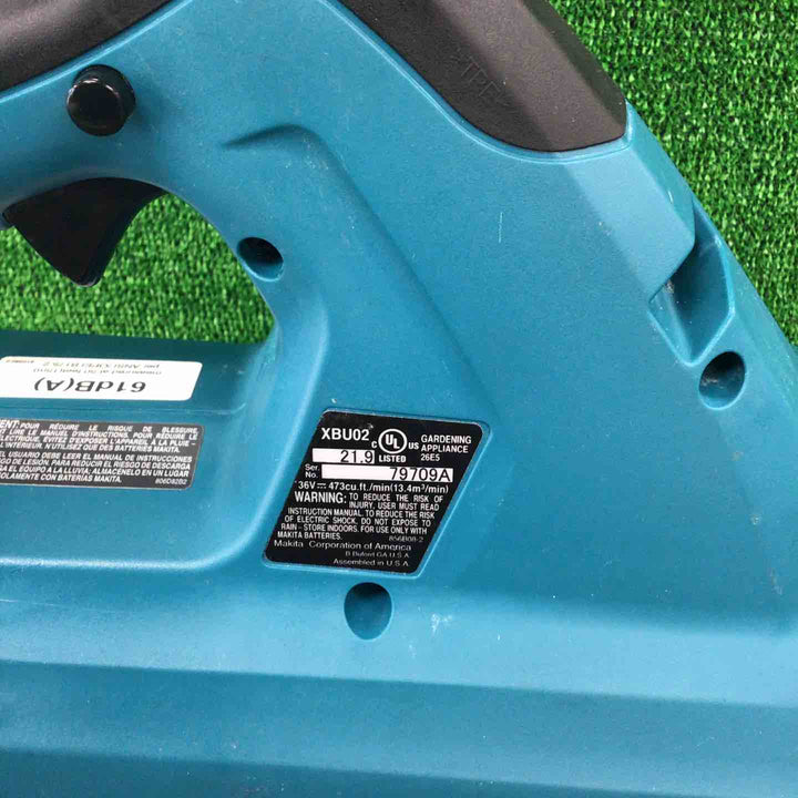 海外製マキタ 充電式 ブロワー XBU02Z 18V×2 (36V) ブラシレス コードレス ブロア 本体のみ MUB362DZ同等【川崎店】